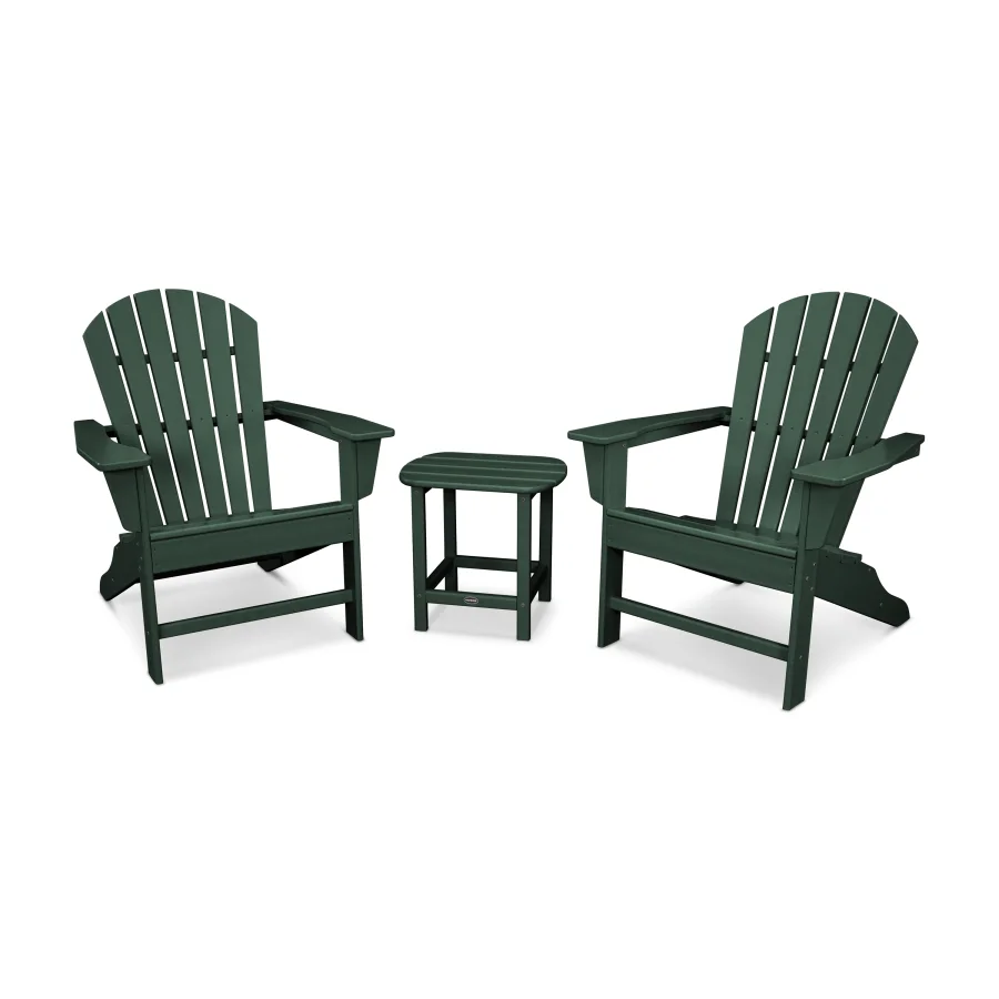 POLYWOOD South Beach Adirondack 3-Piece Set in Green