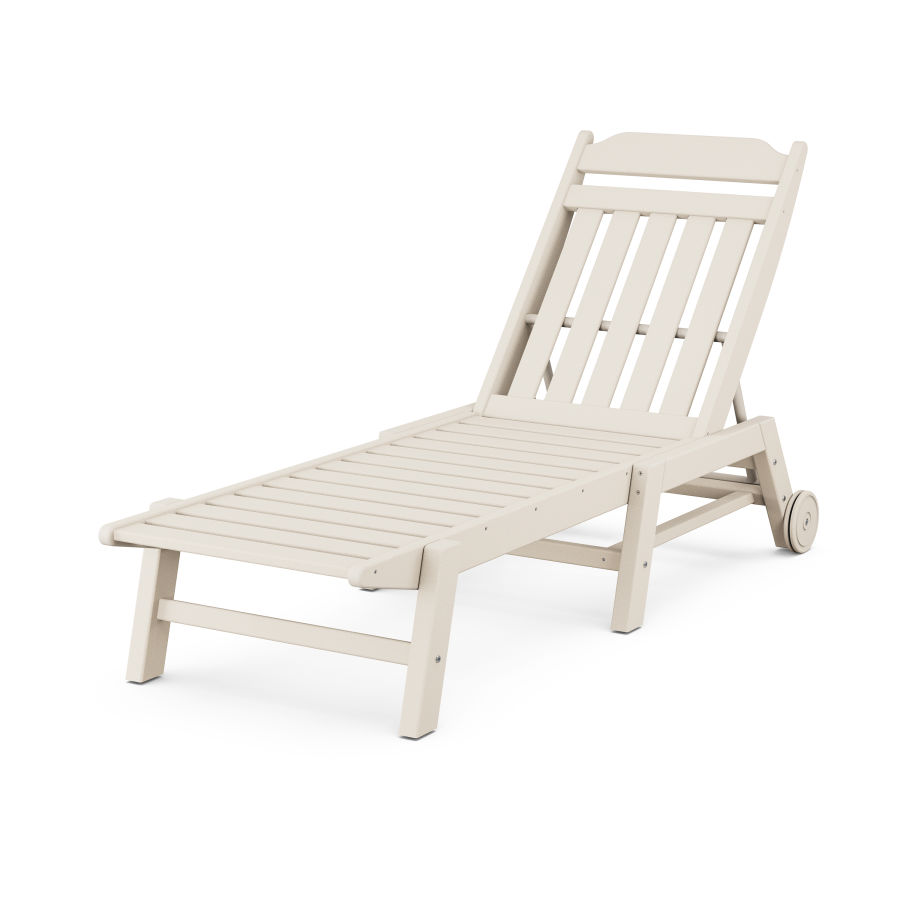 POLYWOOD Country Living Chaise with Wheels in Sand