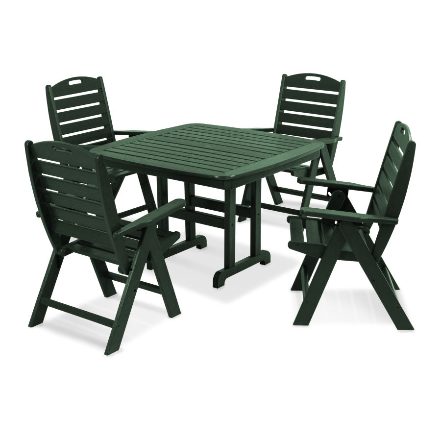 POLYWOOD Nautical 5-Piece Dining Set in Green