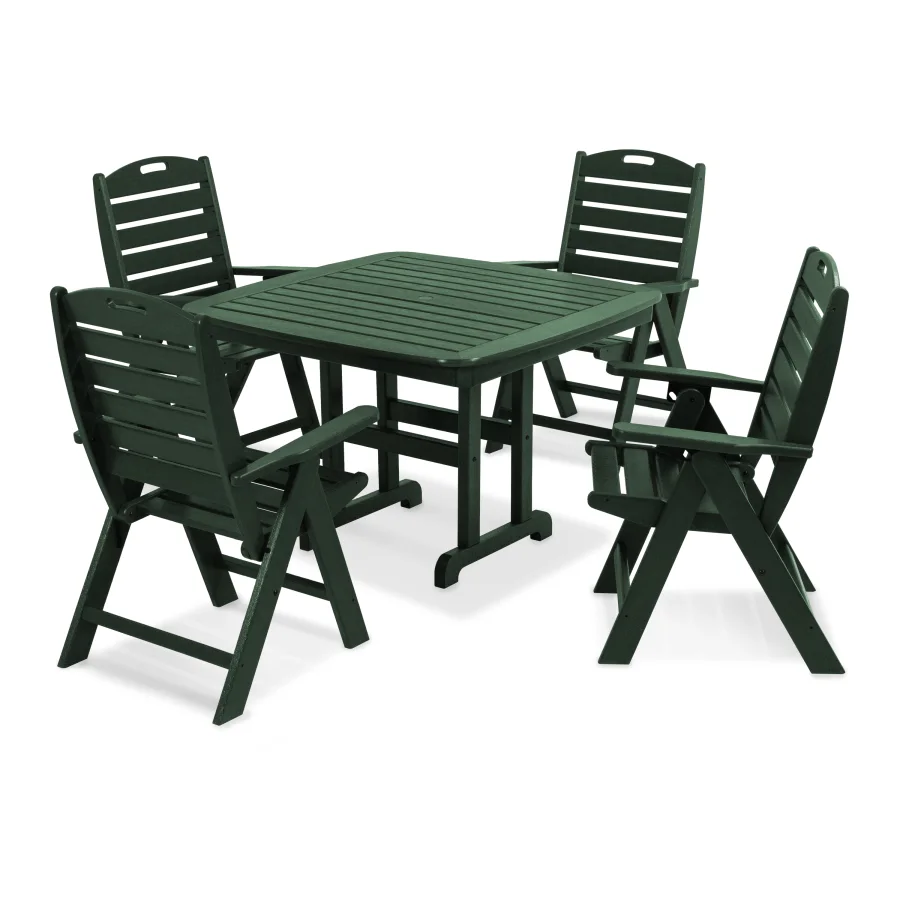 POLYWOOD Nautical 5-Piece Dining Set in Green