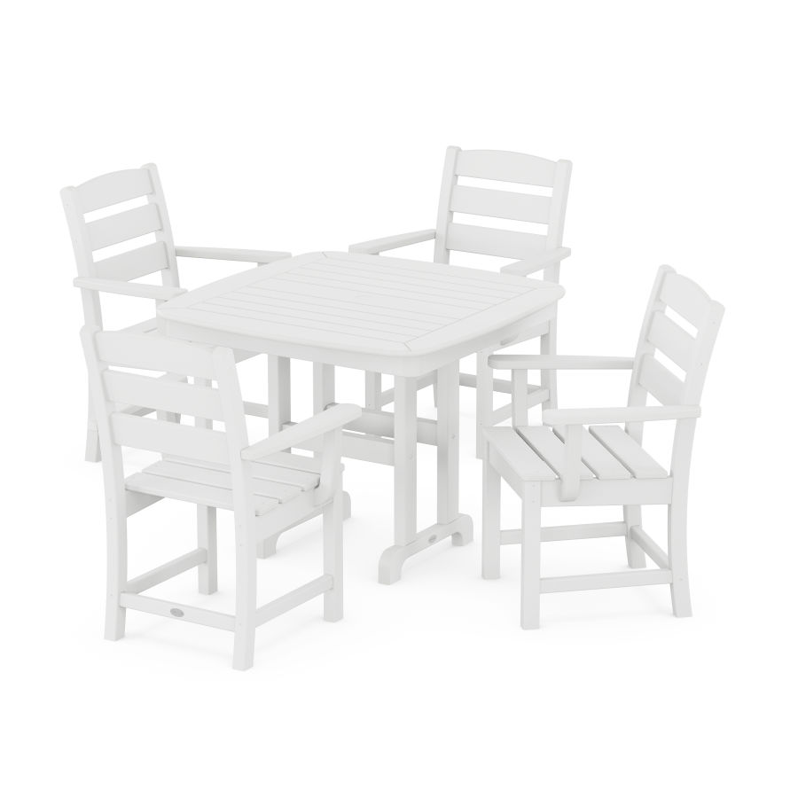 POLYWOOD Lakeside 5-Piece Arm Chair Dining Set in White