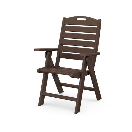 POLYWOOD Nautical Folding Highback Chair in Mahogany