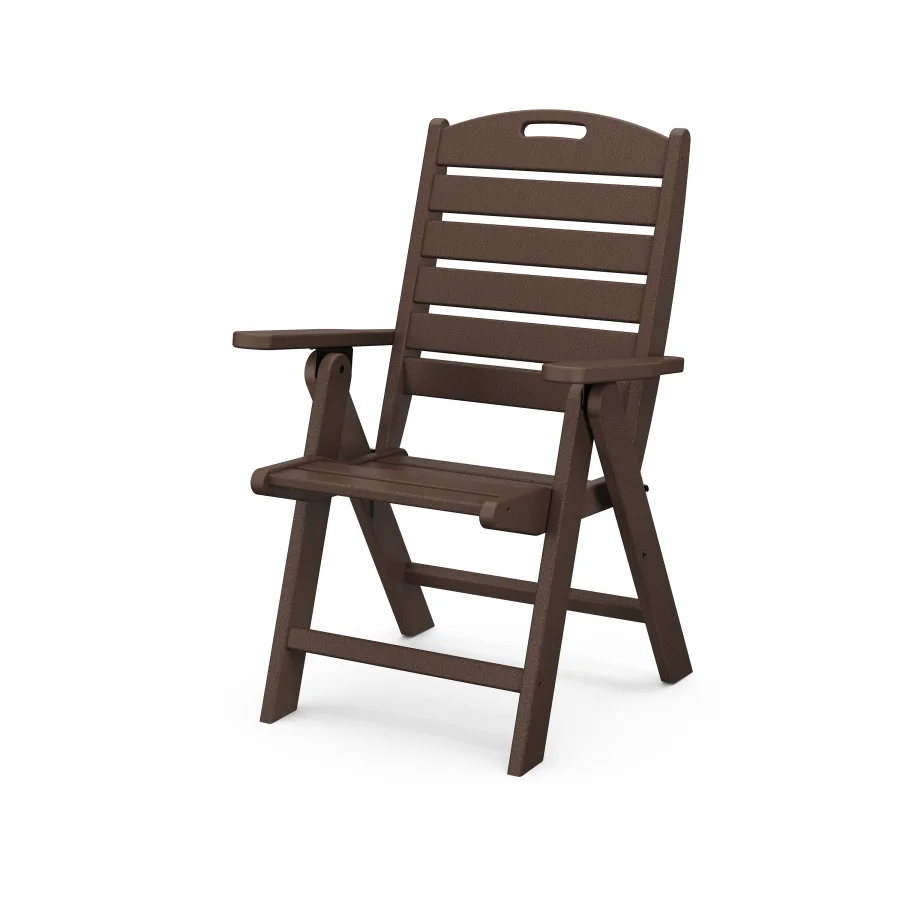 POLYWOOD Nautical Folding Highback Chair in Mahogany