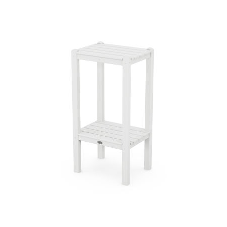 Two Shelf Bar Side Table in White