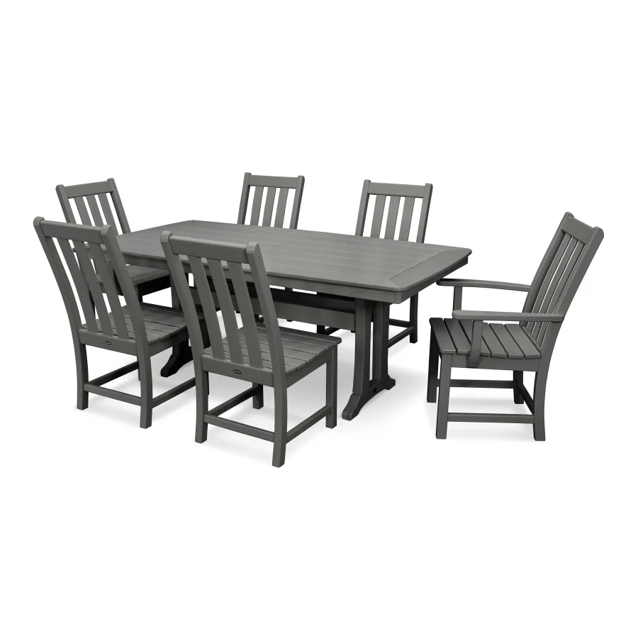 POLYWOOD Vineyard 7-Piece Dining Set with Trestle Legs