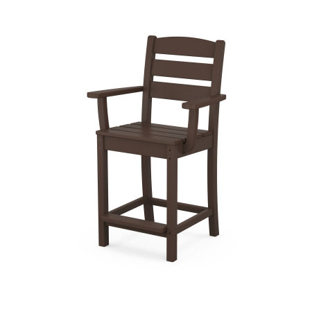 POLYWOOD Lakeside Counter Arm Chair in Mahogany