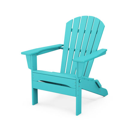 POLYWOOD South Beach Folding Adirondack Chair in Aruba