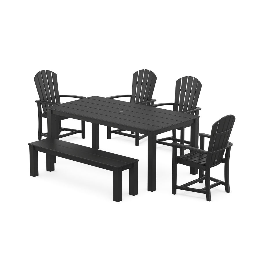 POLYWOOD Palm Coast 6-Piece Parsons Dining Set with Bench in Black