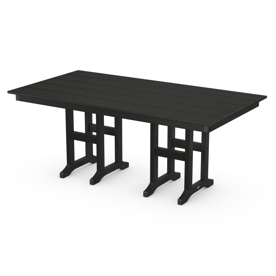 POLYWOOD Lakeside 37" x 72" Farmhouse Dining Table in Black
