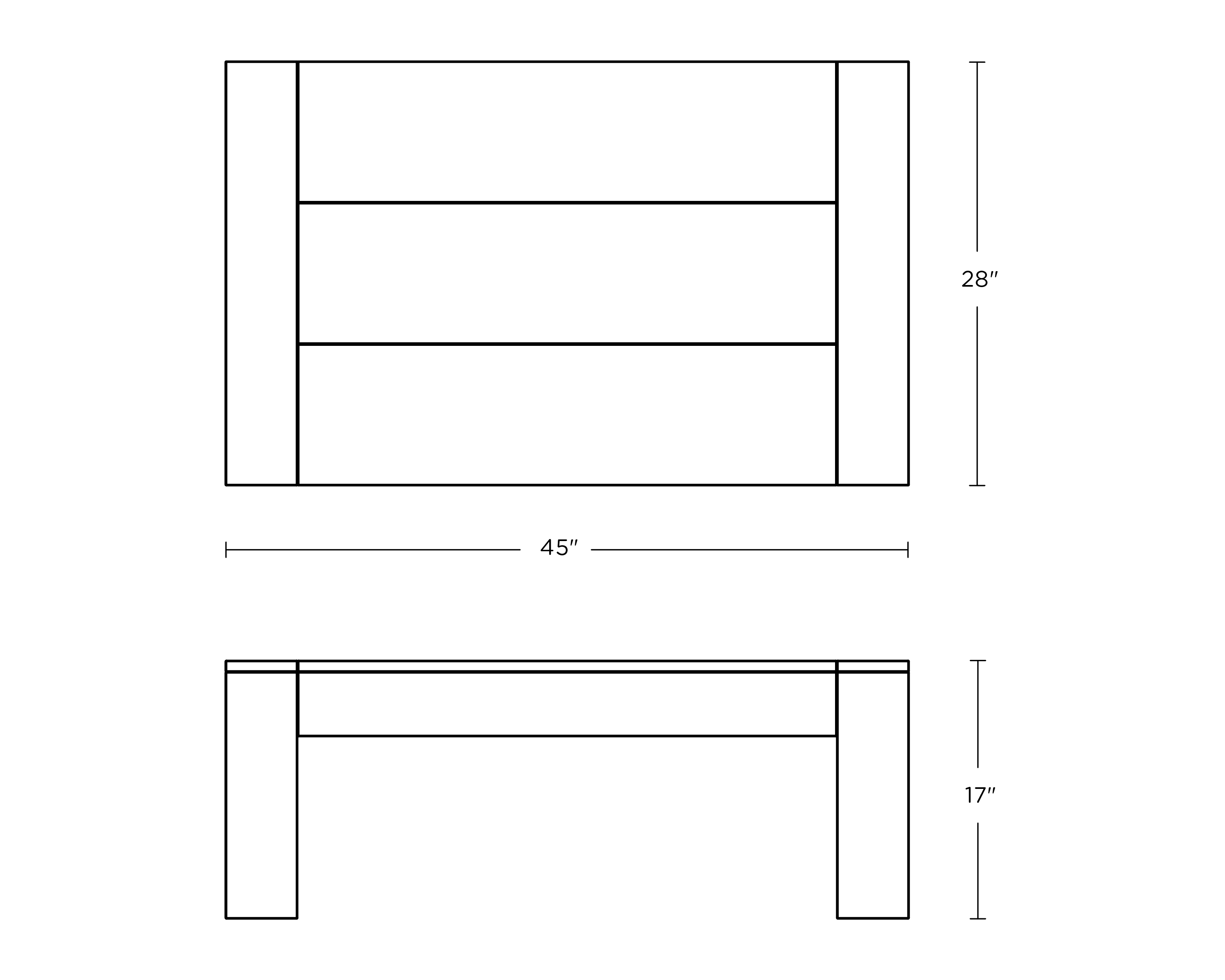 Dimensions for Latitude Rectangle Coffee Table