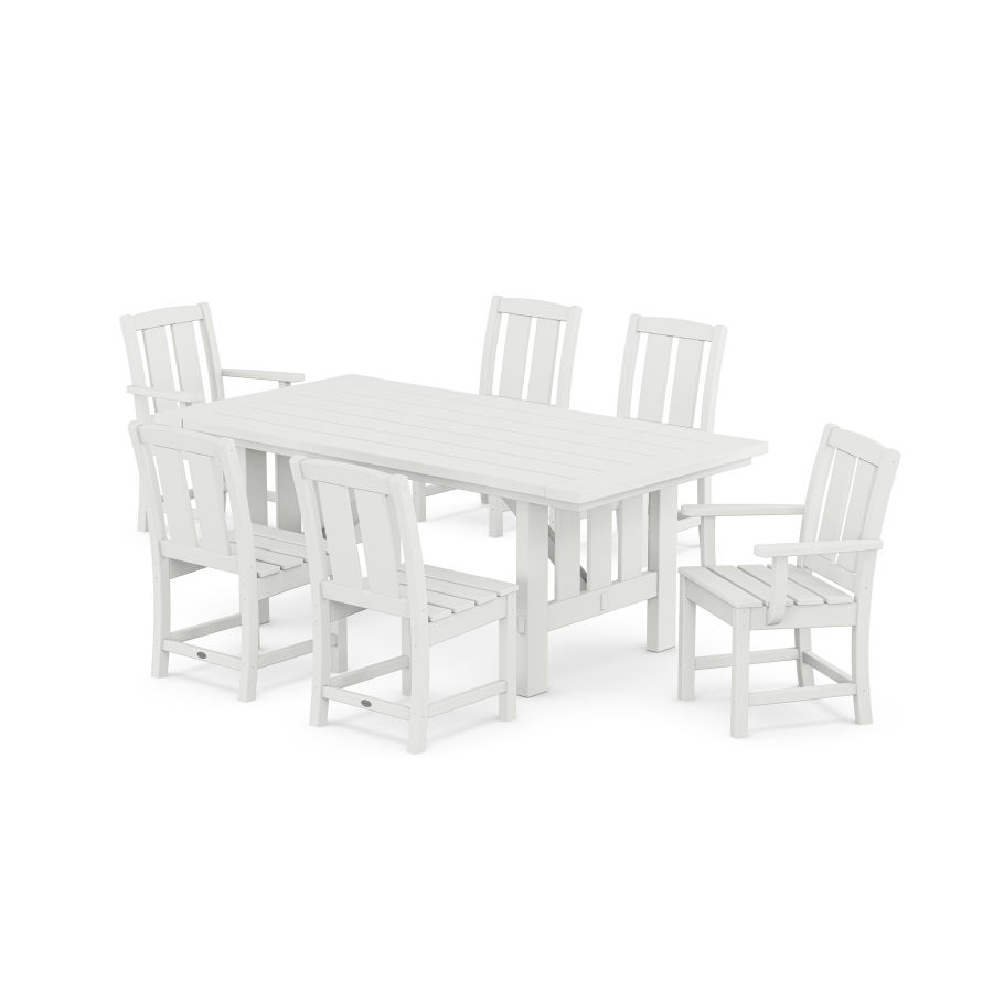 POLYWOOD Mission 7-Piece Dining Set with Mission Table in White