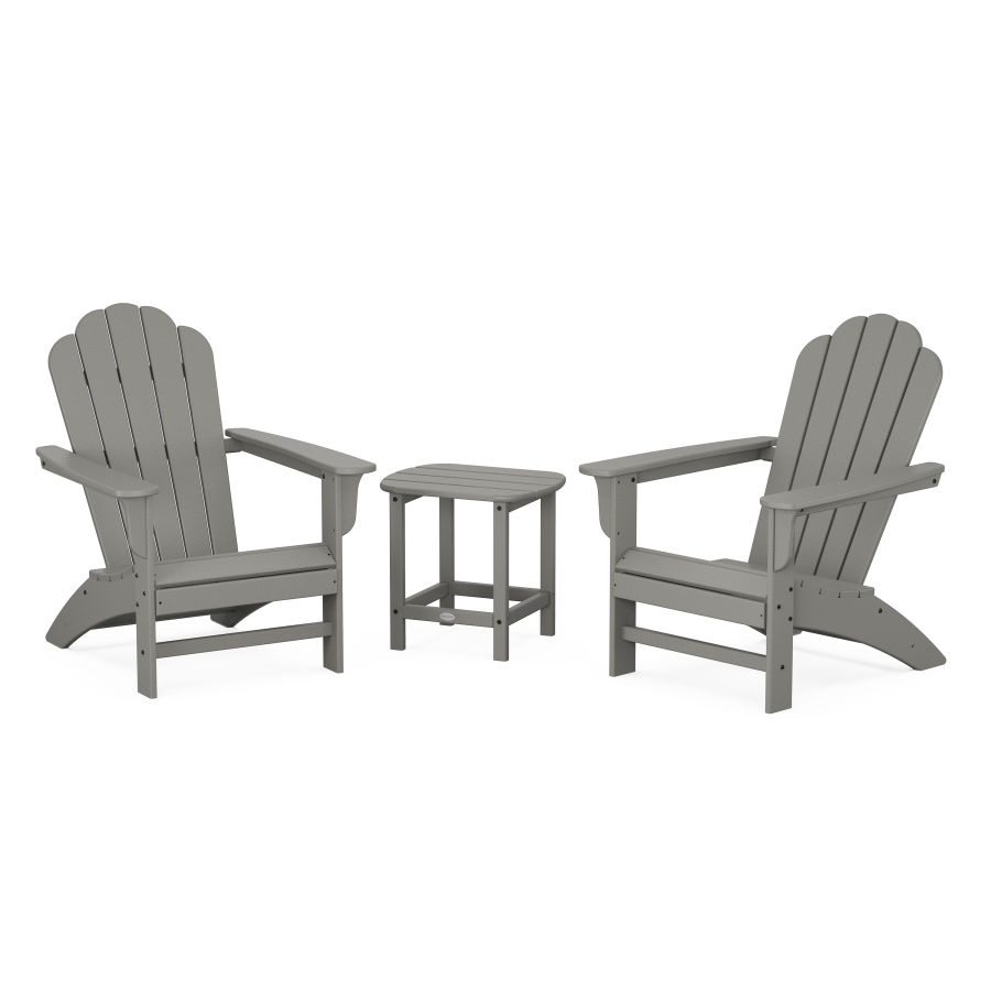 POLYWOOD Country Living Adirondack Chair 3-Piece Set in Slate Grey