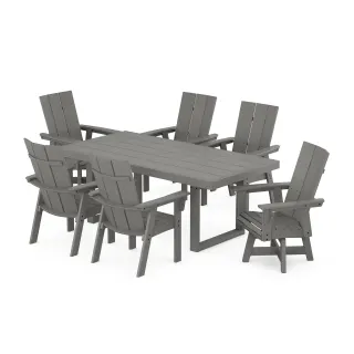 POLYWOOD Modern Adirondack 7-Piece Dining Set