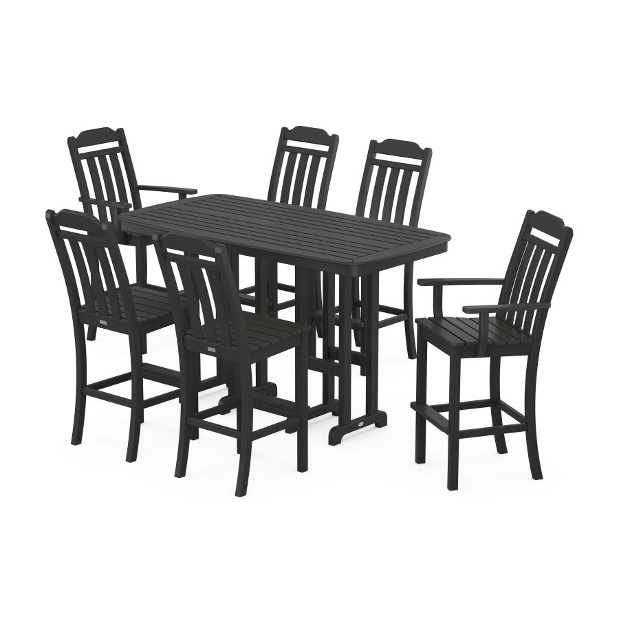 POLYWOOD Country Living 7-Piece Bar Set in Black