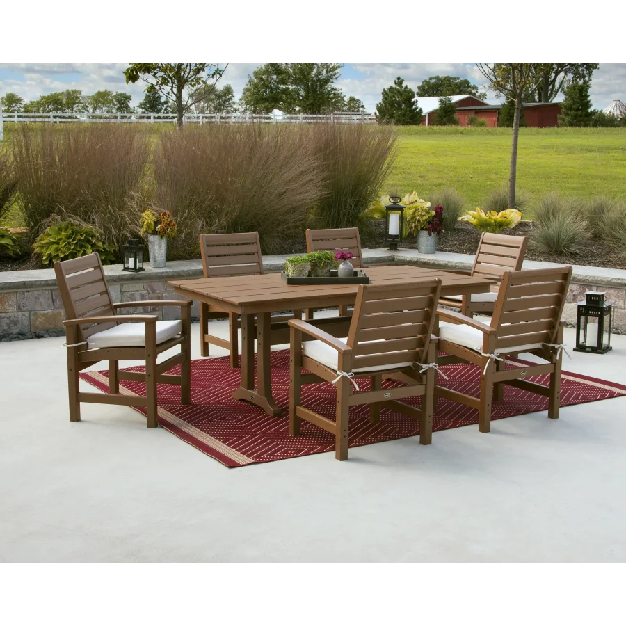 Signature 7-Piece Farmhouse Dining Set with Trestle Legs