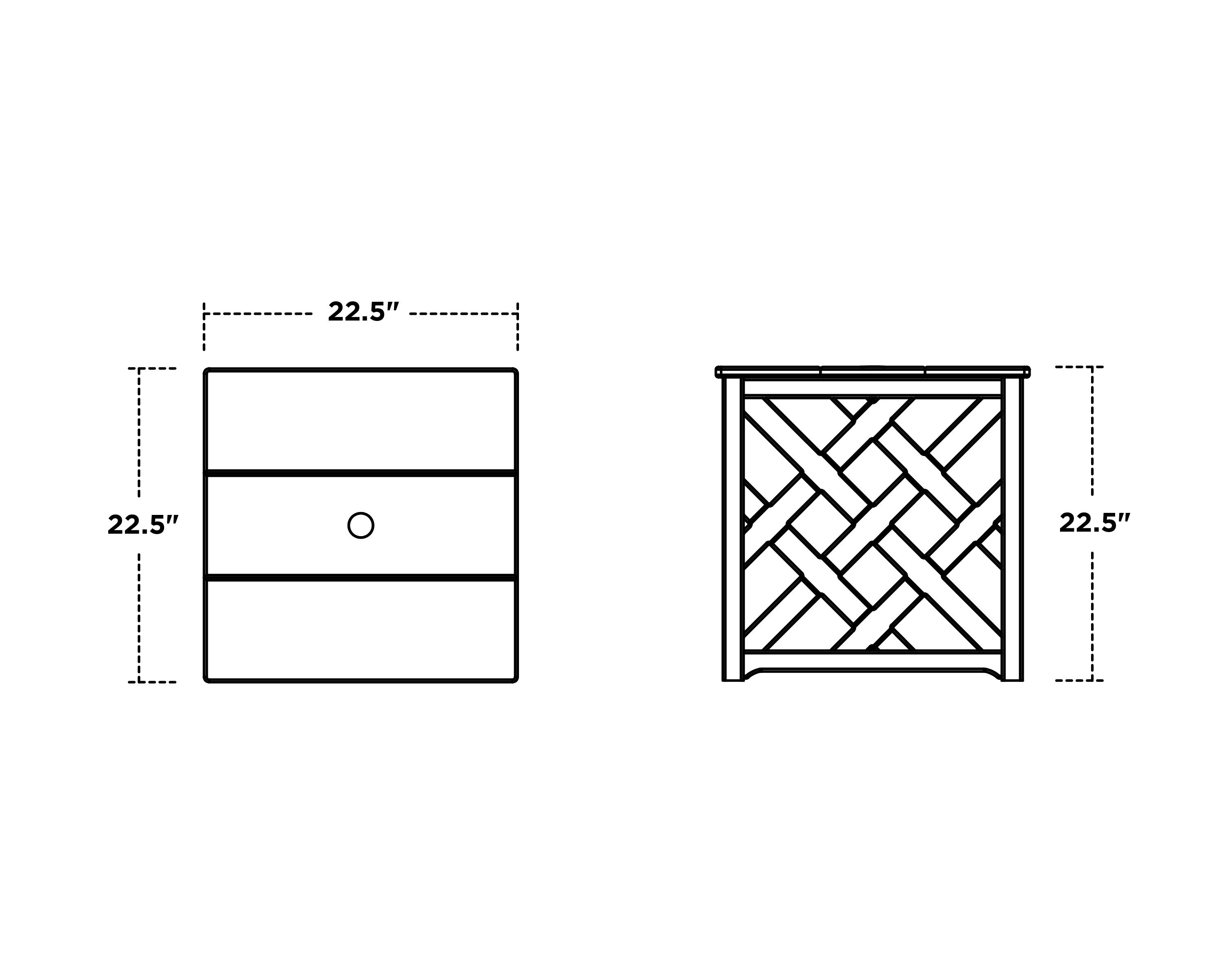 Dimensions for Wovendale Accent Umbrella Table