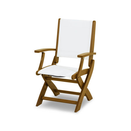 Coastal Folding Chair in Teak / White Sling