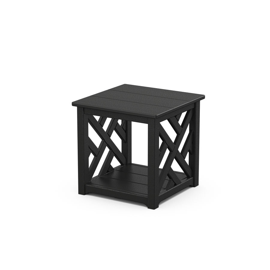 POLYWOOD Chippendale Accent Table in Black