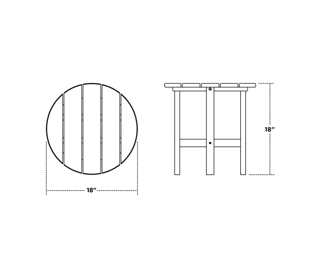 Dimensions for Round 18" Side Table