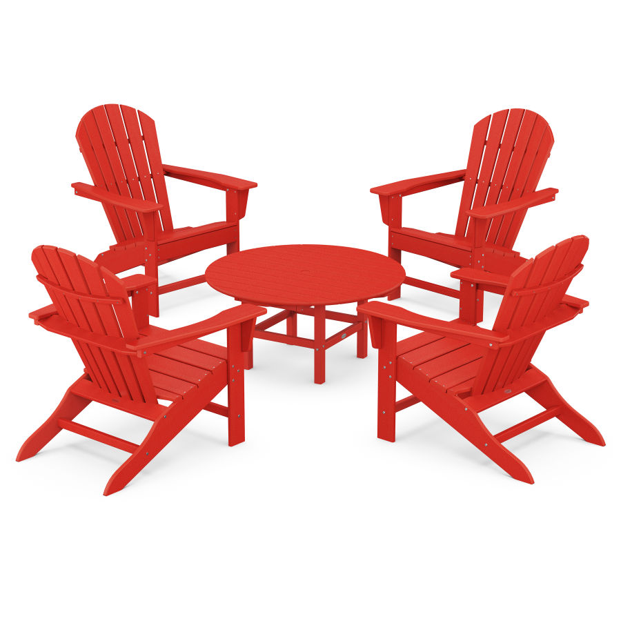 POLYWOOD 5-Piece Conversation Group in Sunset Red