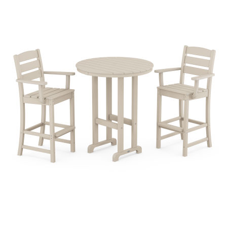 Lakeside 3-Piece Round Bar Arm Chair Set in Sand