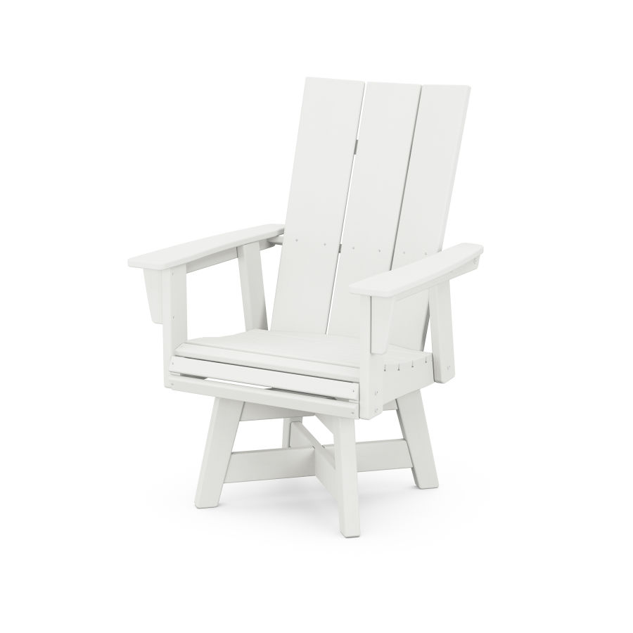 POLYWOOD Modern Adirondack Swivel Dining Chair in Vintage White