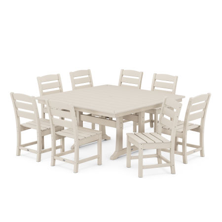  Lakeside 9-Piece Nautical Trestle Dining Set in Sand
