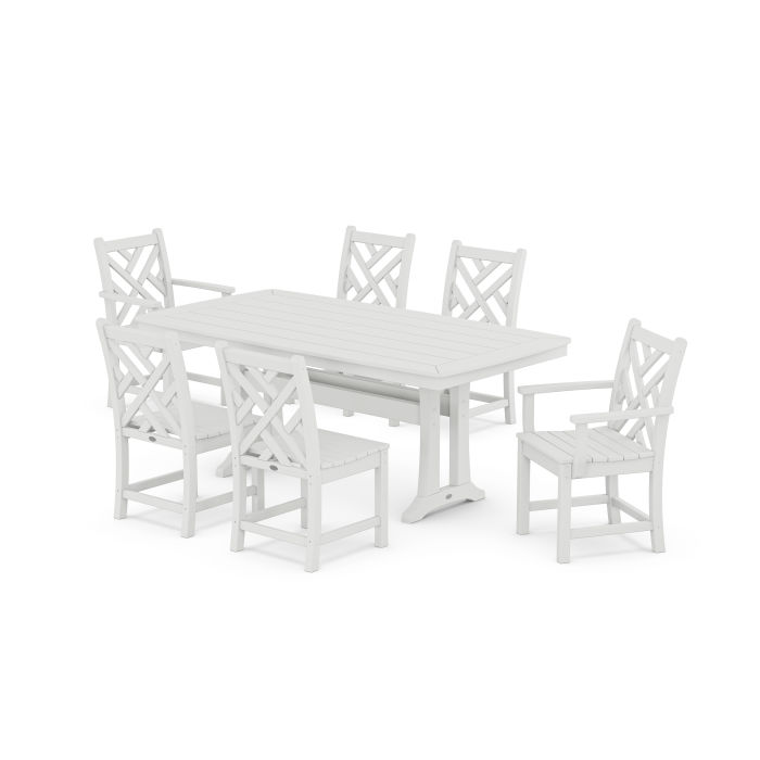 POLYWOOD Chippendale 7-Piece Dining Set with Trestle Legs