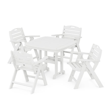 Nautical Lowback 5-Piece Dining Set in White
