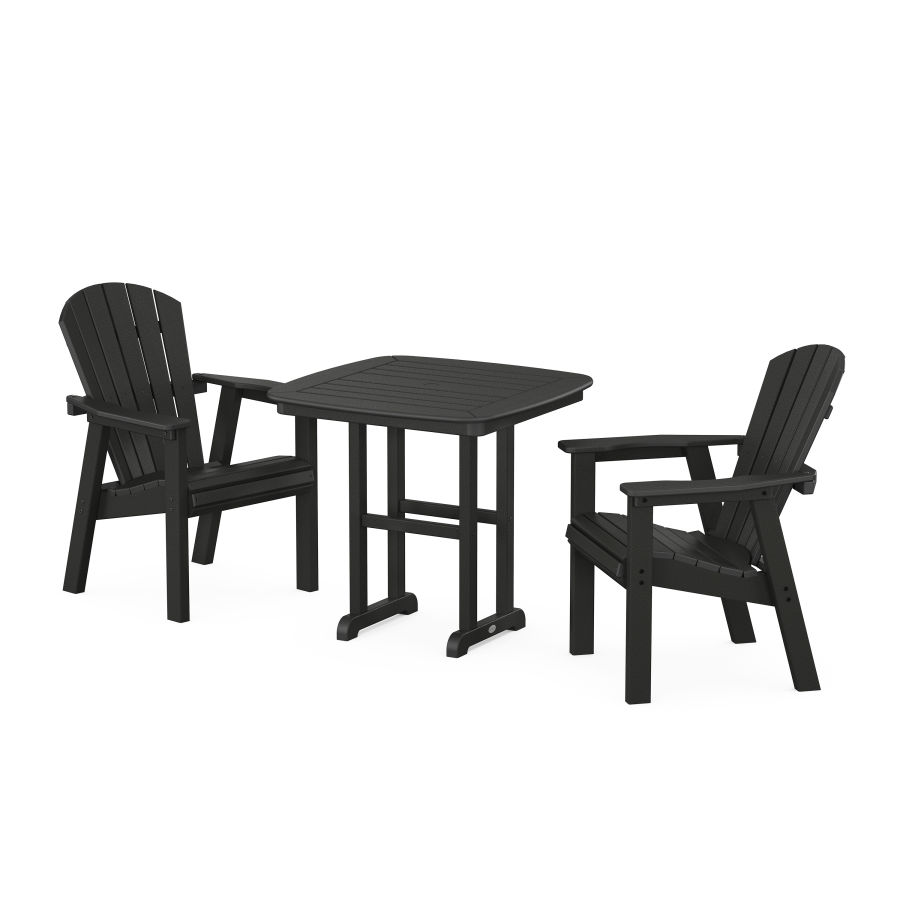 POLYWOOD Seashell 3-Piece Dining Set in Black