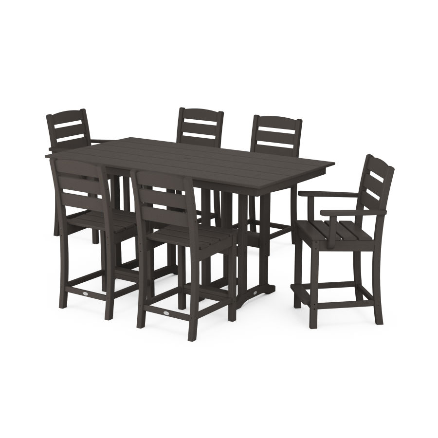 POLYWOOD Lakeside 7-Piece Counter Set in Vintage Finish