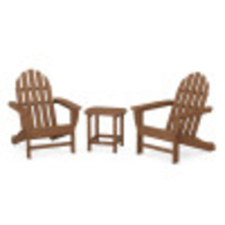 Classic Adirondack 3-Piece Set with South Beach 18" Side Table in Teak