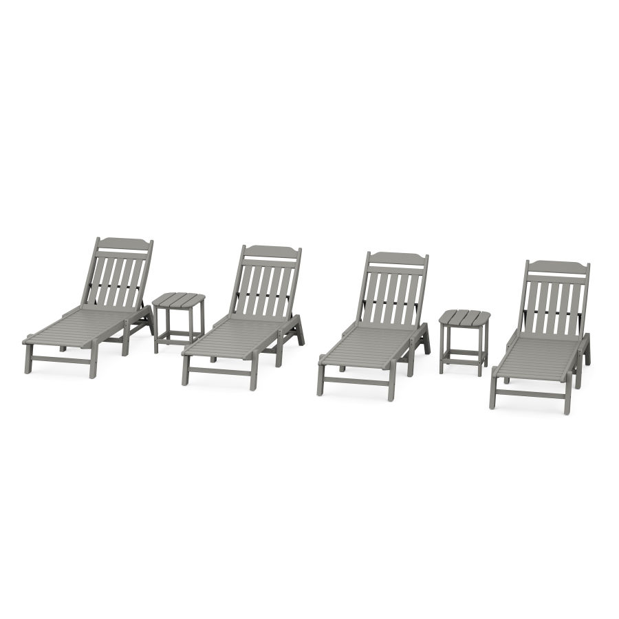 POLYWOOD Country Living 6-Piece Chaise Set in Slate Grey
