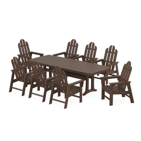 Long Island 9-Piece Dining Set with Trestle Legs in Mahogany