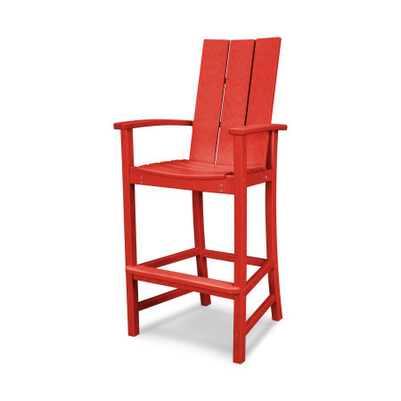 POLYWOOD Modern Adirondack Bar Chair in Sunset Red