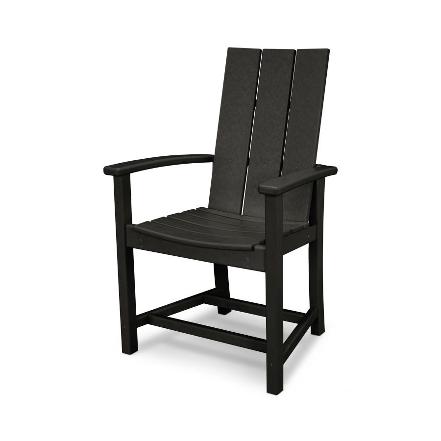 POLYWOOD Modern Upright Adirondack Chair in Black