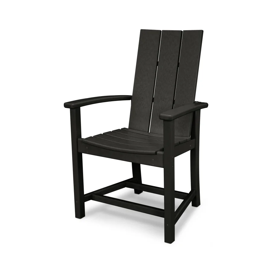 POLYWOOD Modern Upright Adirondack Chair in Black