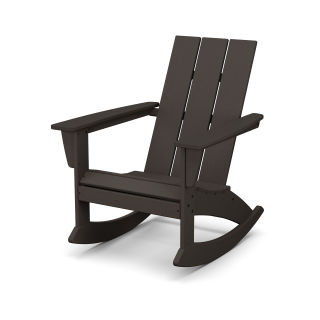 Modern Adirondack Rocking Chair, Black Plastic Outdoor Rocking Chairs