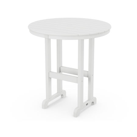 36" Round Farmhouse Counter Table in White