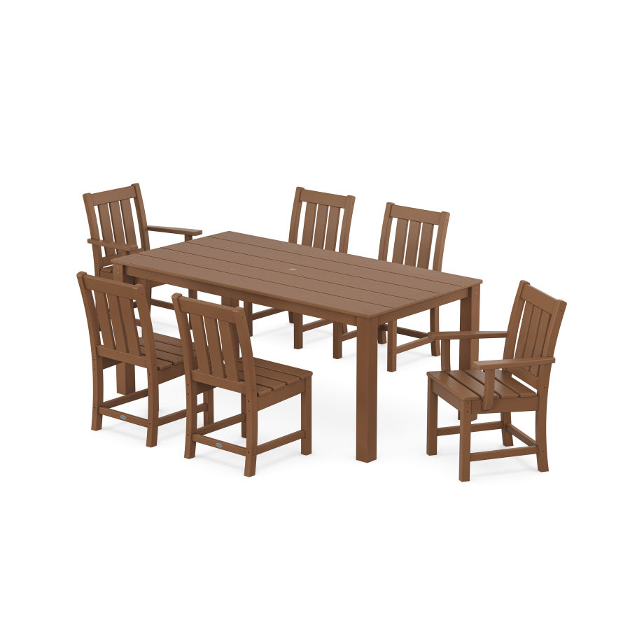 POLYWOOD Oxford 7-Piece Parsons Dining Set in Teak