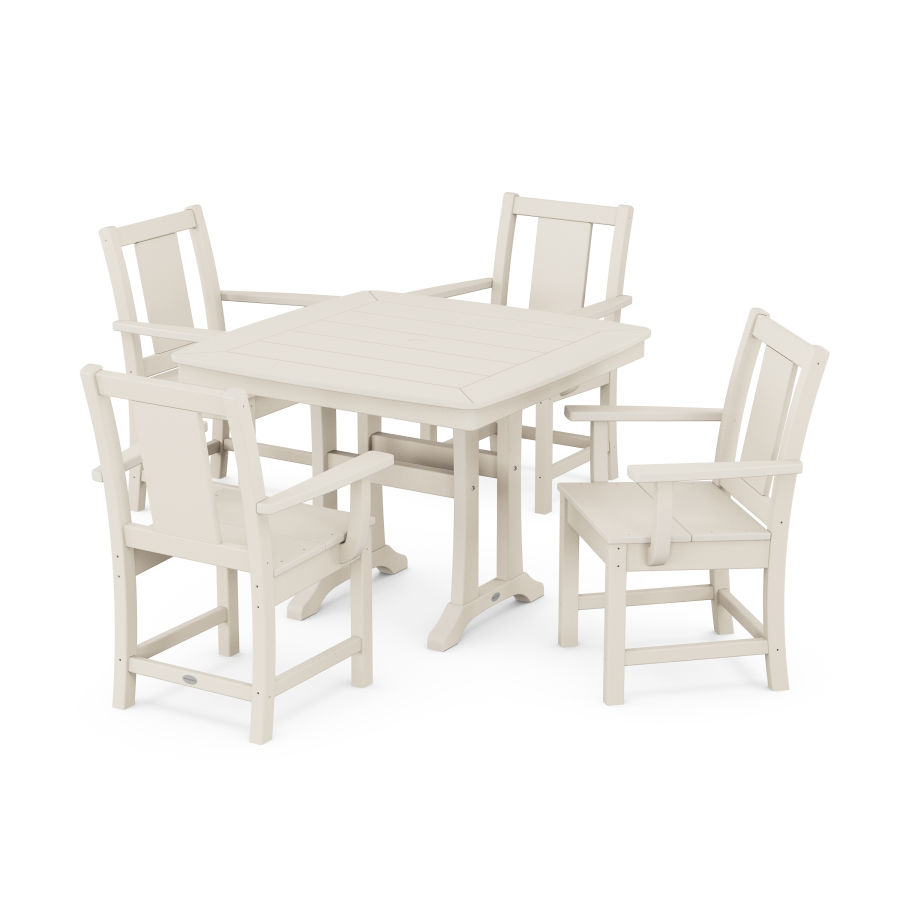 POLYWOOD Prairie 5-Piece Dining Set with Trestle Legs in Sand