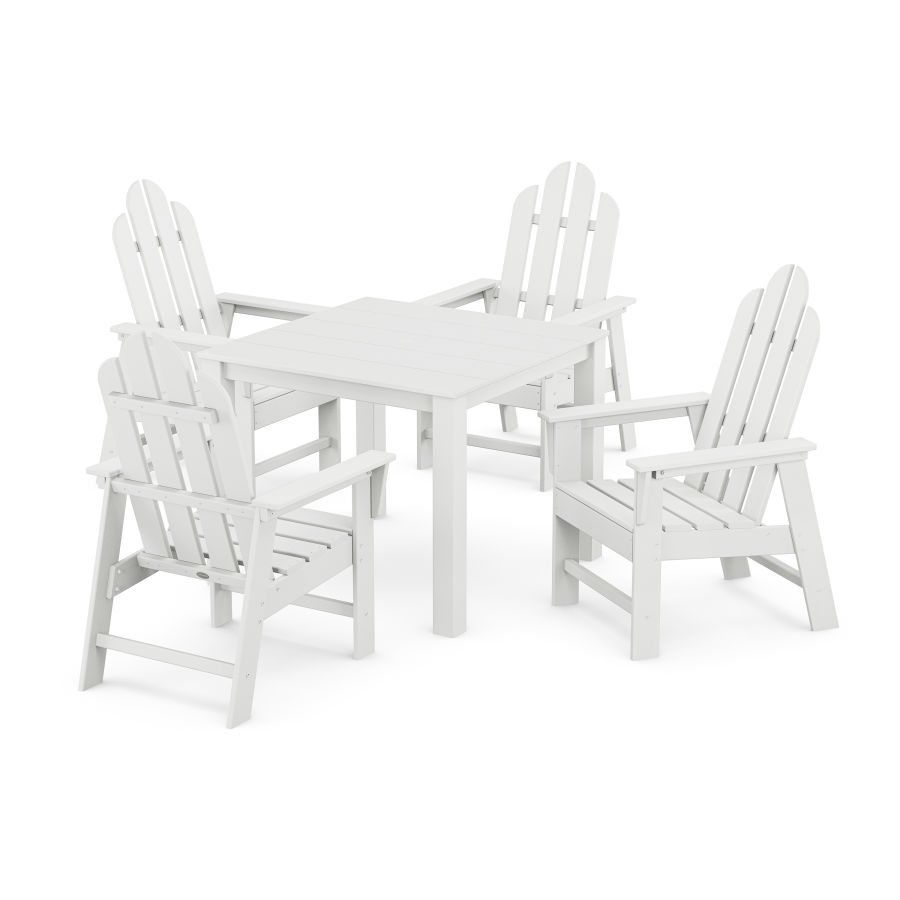 POLYWOOD Long Island 5-Piece Parsons Dining Set in White