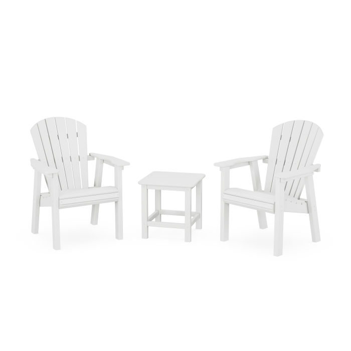 POLYWOOD Seashell 3-Piece Upright Adirondack Chair Set