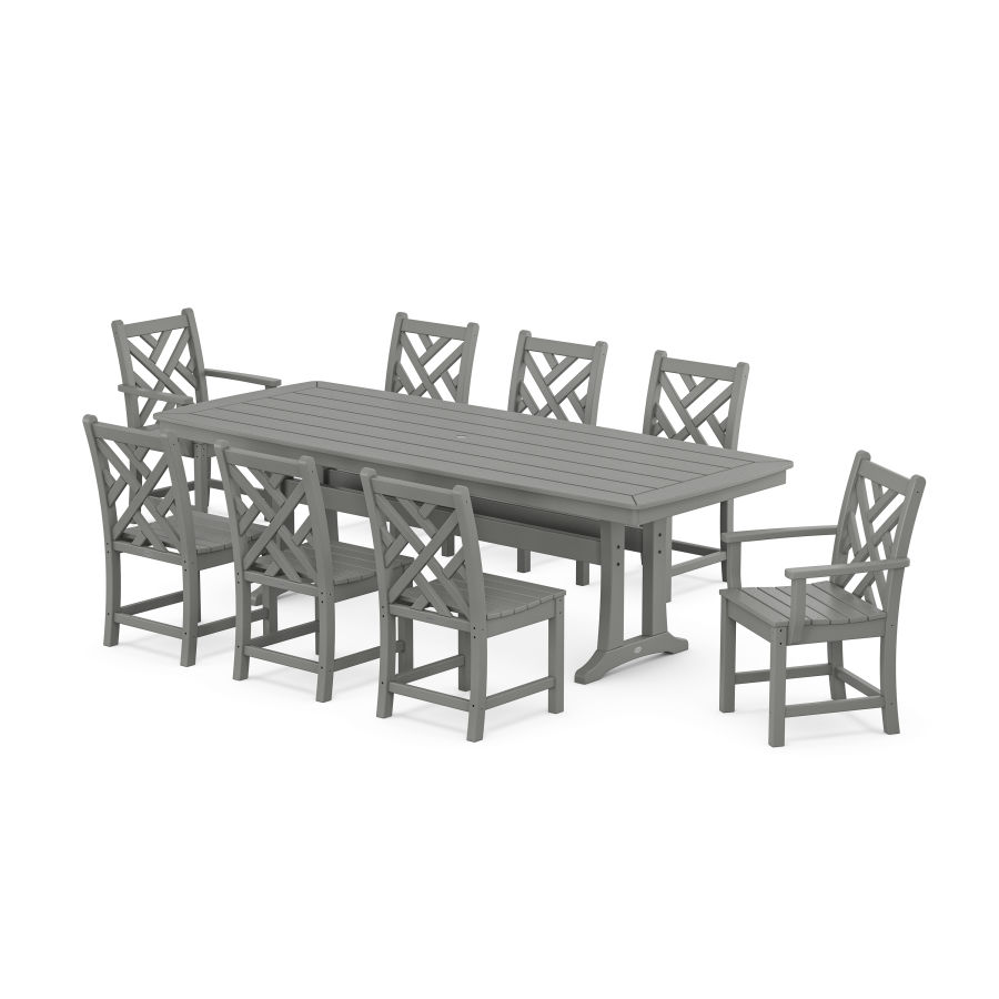 POLYWOOD Chippendale 9-Piece Dining Set with Trestle Legs