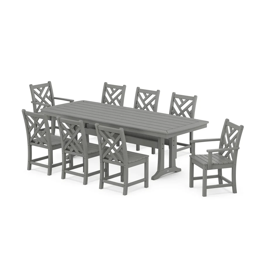 POLYWOOD Chippendale 9-Piece Dining Set with Trestle Legs