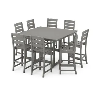 POLYWOOD Lakeside 9-Piece Bar Side Chair Set