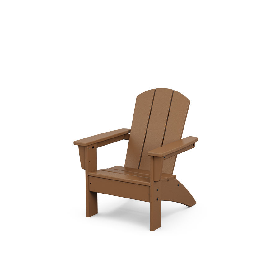 POLYWOOD Kids Nautical Adirondack Chair in Teak