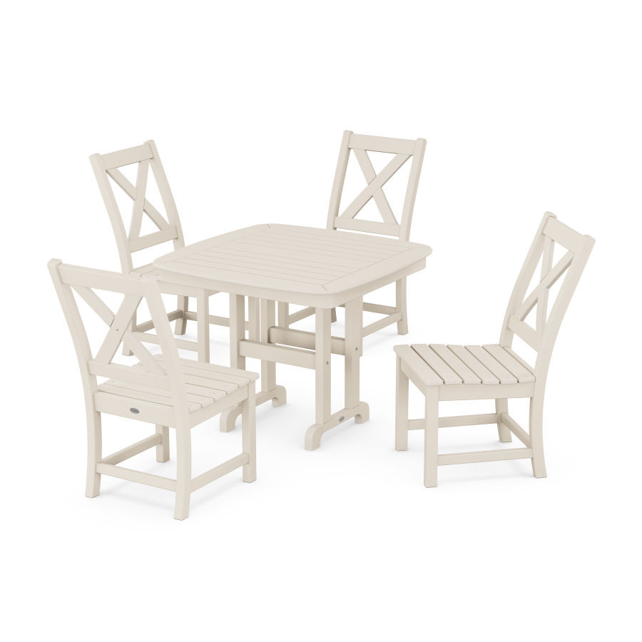 POLYWOOD Braxton Side Chair 5-Piece Dining Set in Sand