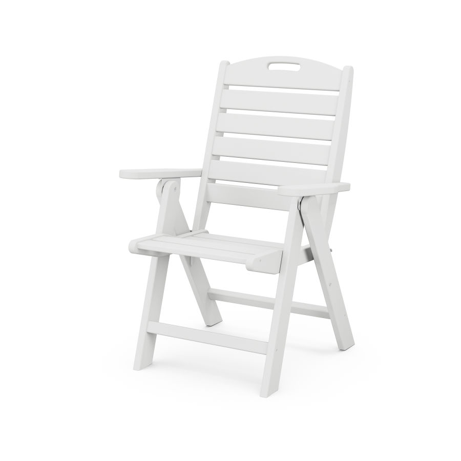 POLYWOOD Nautical Folding Highback Chair in White