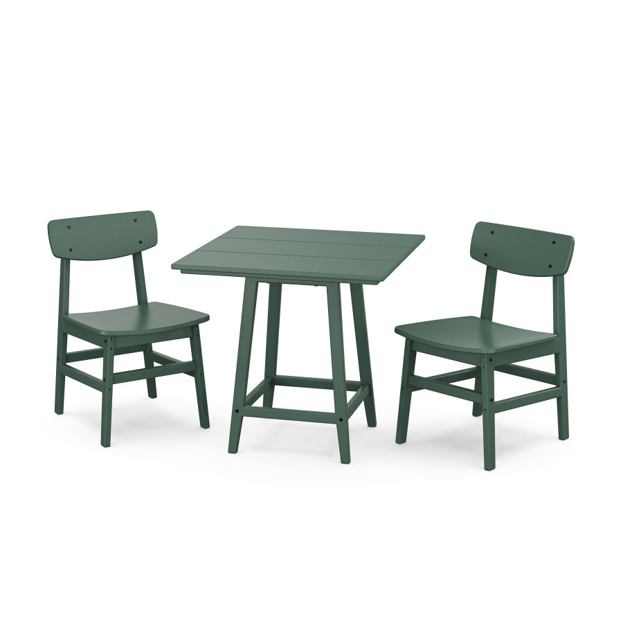POLYWOOD Modern Studio Urban Chair 3-Piece Bistro Dining Set in Green